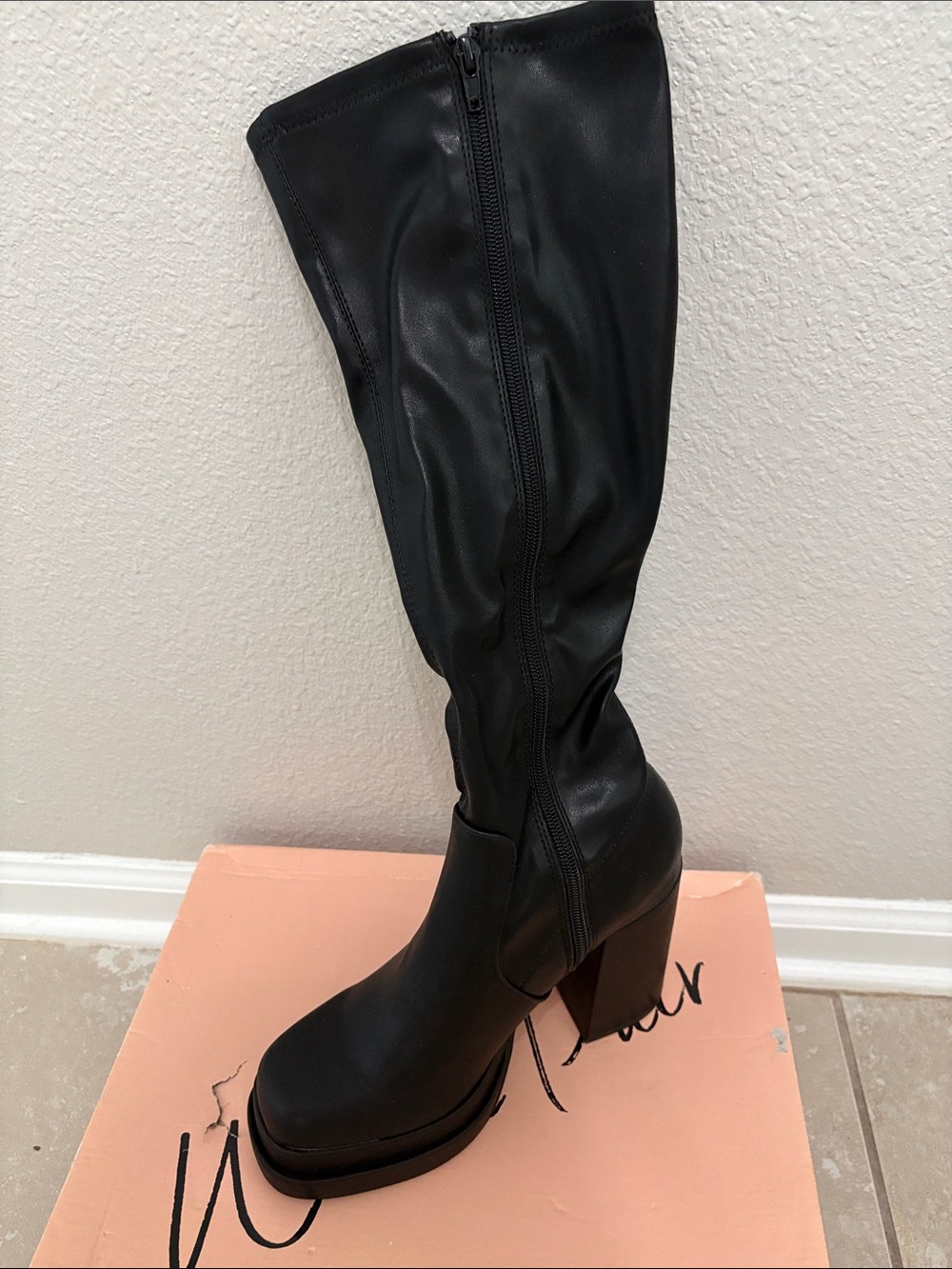 Knee-High Block Heel Boots